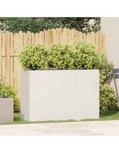 Fioriera Bianca 120x40x80 cm in Acciaio Laminato a Freddo