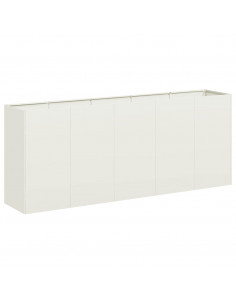 Fioriera Bianca 200x40x80 cm in Acciaio Laminato a Freddo