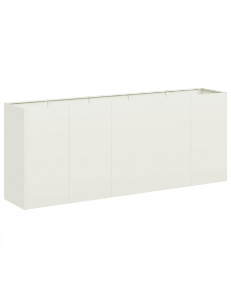 Fioriera Bianca 200x40x80 cm in Acciaio Laminato a Freddo