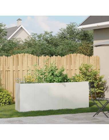 Fioriera Bianca 200x40x80 cm in Acciaio Laminato a Freddo