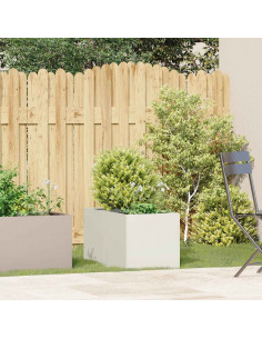 Fioriera Bianca 40x80x40 cm in Acciaio Laminato a Freddo 2