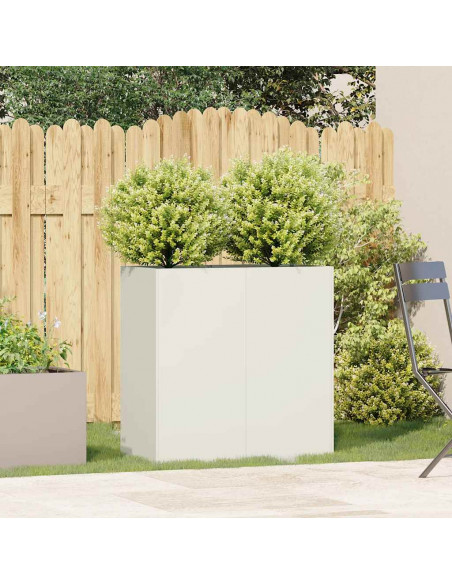 Fioriera Bianca 80x40x80 cm in Acciaio Laminato a Freddo