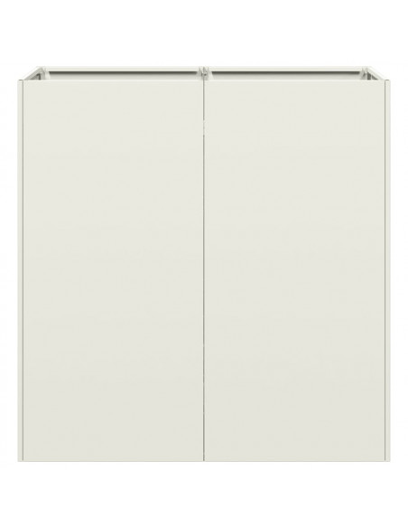 Fioriera Bianca 80x40x80 cm in Acciaio Laminato a Freddo
