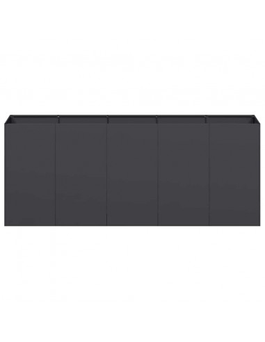 Fioriera Nera 200x40x80 cm in Acciaio Laminato a Freddo