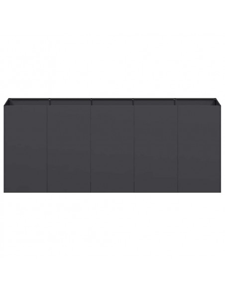Fioriera Nera 200x40x80 cm in Acciaio Laminato a Freddo