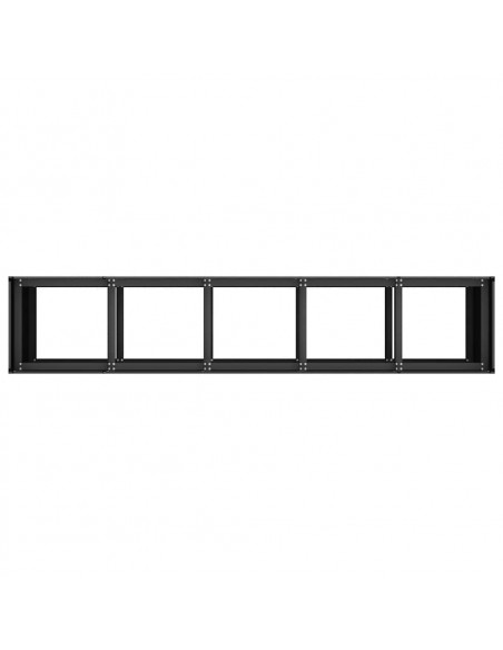 Fioriera Nera 200x40x80 cm in Acciaio Laminato a Freddo