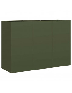 Fioriera Verde Oliva 120x40x80 cm in Acciaio Laminato a Freddo