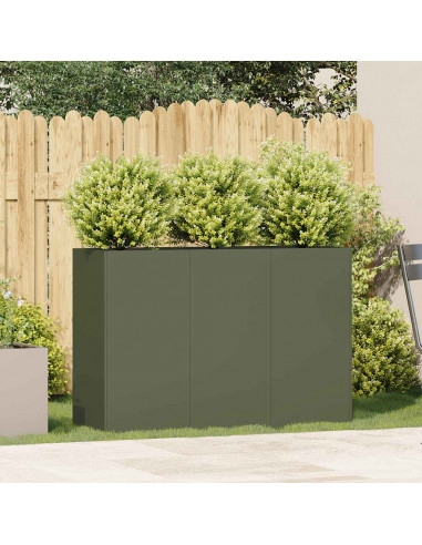 Fioriera Verde Oliva 120x40x80 cm in Acciaio Laminato a Freddo