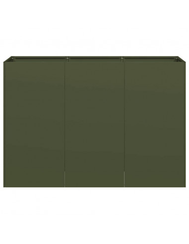 Fioriera Verde Oliva 120x40x80 cm in Acciaio Laminato a Freddo