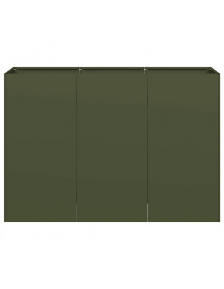 Fioriera Verde Oliva 120x40x80 cm in Acciaio Laminato a Freddo