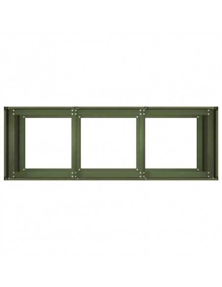 Fioriera Verde Oliva 120x40x80 cm in Acciaio Laminato a Freddo