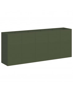 Fioriera Verde Oliva 200x40x80 cm in Acciaio Laminato a Freddo