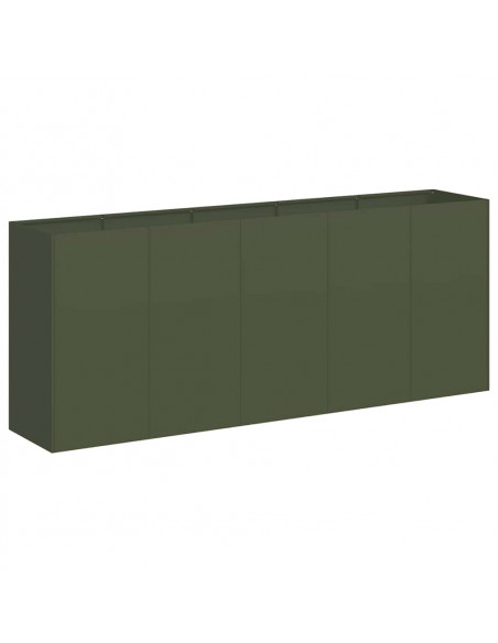 Fioriera Verde Oliva 200x40x80 cm in Acciaio Laminato a Freddo