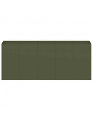 Fioriera Verde Oliva 200x40x80 cm in Acciaio Laminato a Freddo