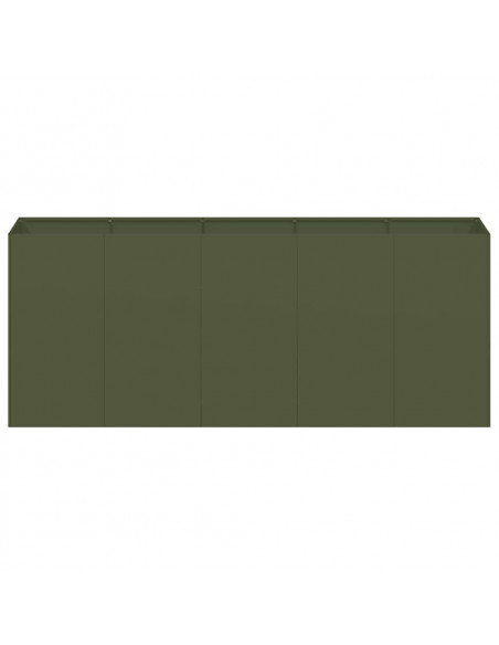 Fioriera Verde Oliva 200x40x80 cm in Acciaio Laminato a Freddo