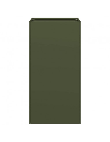 Fioriera Verde Oliva 40x40x80 cm in Acciaio Laminato a Freddo