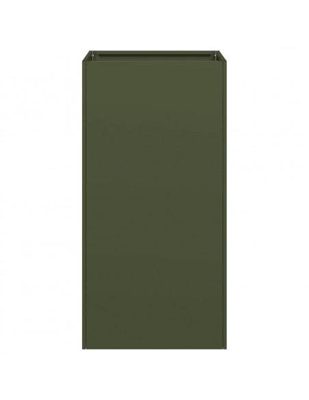 Fioriera Verde Oliva 40x40x80 cm in Acciaio Laminato a Freddo