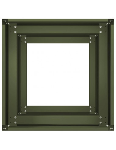 Fioriera Verde Oliva 40x40x80 cm in Acciaio Laminato a Freddo