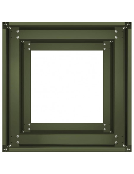 Fioriera Verde Oliva 40x40x80 cm in Acciaio Laminato a Freddo