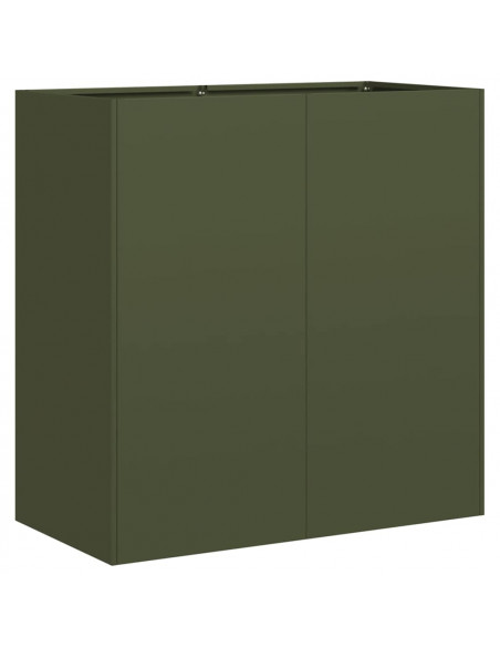 Fioriera Verde Oliva 80x40x80 cm in Acciaio Laminato a Freddo