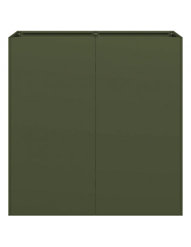 Fioriera Verde Oliva 80x40x80 cm in Acciaio Laminato a Freddo