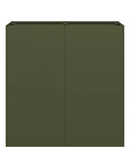 Fioriera Verde Oliva 80x40x80 cm in Acciaio Laminato a Freddo