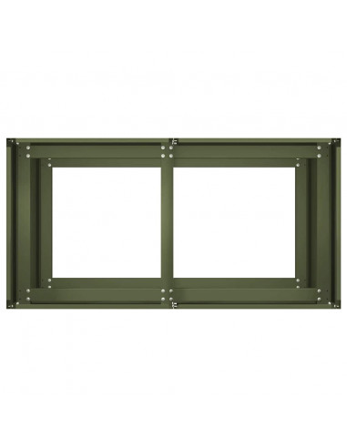 Fioriera Verde Oliva 80x40x80 cm in Acciaio Laminato a Freddo