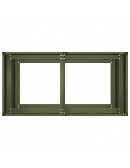 Fioriera Verde Oliva 80x40x80 cm in Acciaio Laminato a Freddo