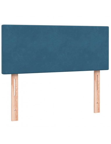 Letto a Molle con Materasso e LED Blu Scuro 120x210 cm in Velluto