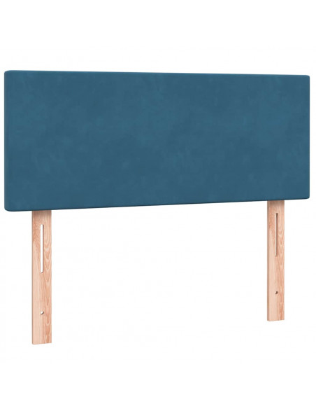 Letto a Molle con Materasso e LED Blu Scuro 120x210 cm in Velluto