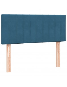Letto a Molle con Materasso e LED Blu Scuro 120x210 cm in Velluto