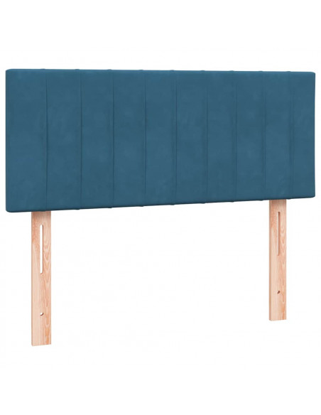 Letto a Molle con Materasso e LED Blu Scuro 120x210 cm in Velluto
