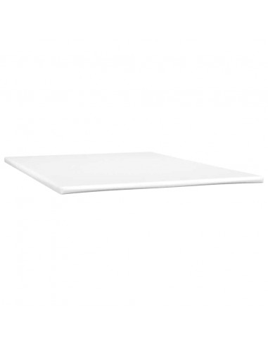 Letto a Molle con Materasso e LED Blu Scuro 140x210 cm in Velluto