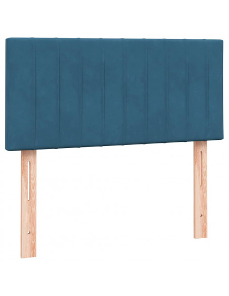 Giroletto a Molle con Materasso Blu Scuro 80x220 cm Velluto