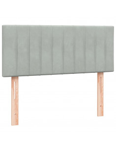 Letto a Molle con Materasso e LED Grigio Chiaro 120x210cm Velluto