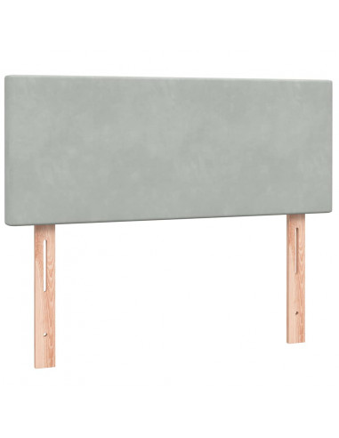 Letto a Molle con Materasso e LED Grigio Chiaro 120x210cm Velluto