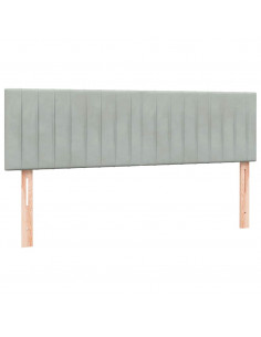 Letto a Molle con Materasso e LED Grigio Chiaro 140x210cm Velluto