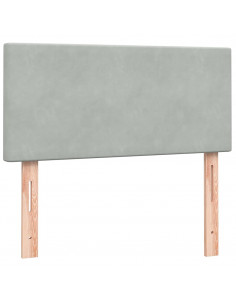 Letto a Molle con Materasso e LED Grigio Chiaro 80x220 cm Velluto