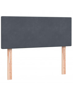 Letto a Molle con Materasso e LED Grigio Scuro 120x220 cm Velluto