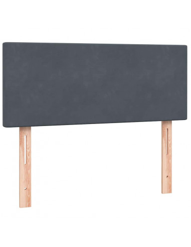 Letto a Molle con Materasso e LED Grigio Scuro 120x220 cm Velluto