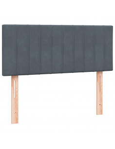 Letto a Molle con Materasso e LED Grigio Scuro 120x220 cm Velluto