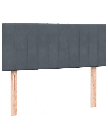 Letto a Molle con Materasso e LED Grigio Scuro 120x220 cm Velluto