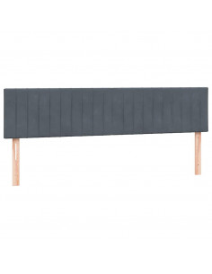 Letto a Molle con Materasso e LED Grigio Scuro 180x210 cm Velluto
