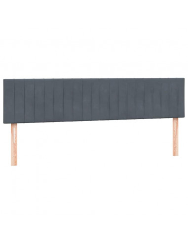Letto a Molle con Materasso e LED Grigio Scuro 180x210 cm Velluto