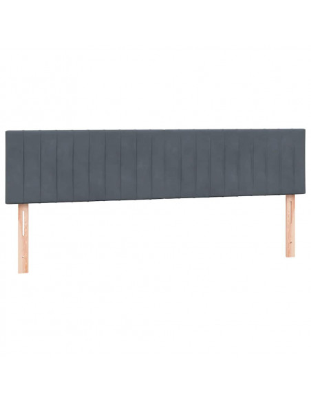 Letto a Molle con Materasso e LED Grigio Scuro 180x210 cm Velluto