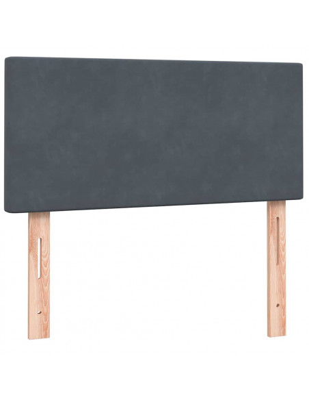 Letto a Molle con Materasso e LED Grigio Scuro 80x210 cm Velluto