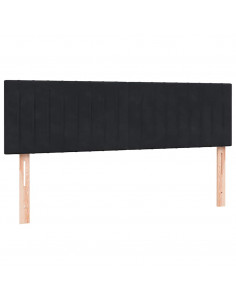 Letto a Molle con Materasso e LED Nero 160x210 cm in Velluto