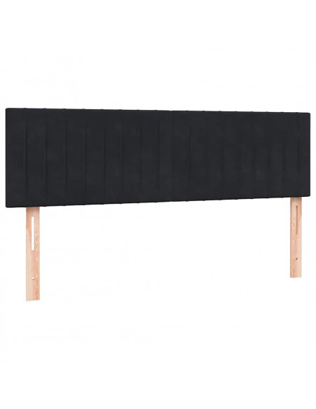 Letto a Molle con Materasso e LED Nero 160x210 cm in Velluto