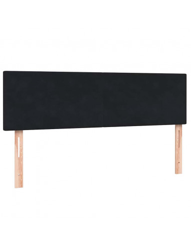 Letto a Molle con Materasso e LED Nero 160x210 cm in Velluto