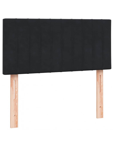 Letto a Molle con Materasso e LED Nero 80x220 cm Velluto